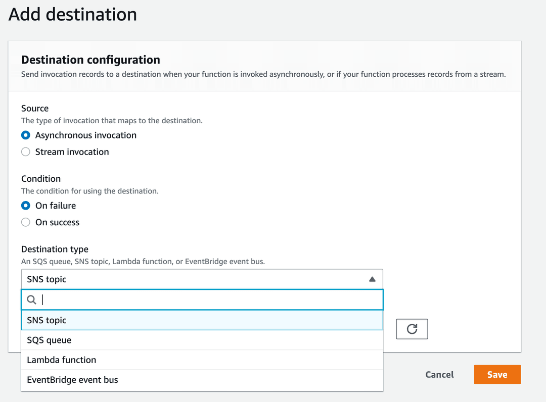 Lambda Destinations Console